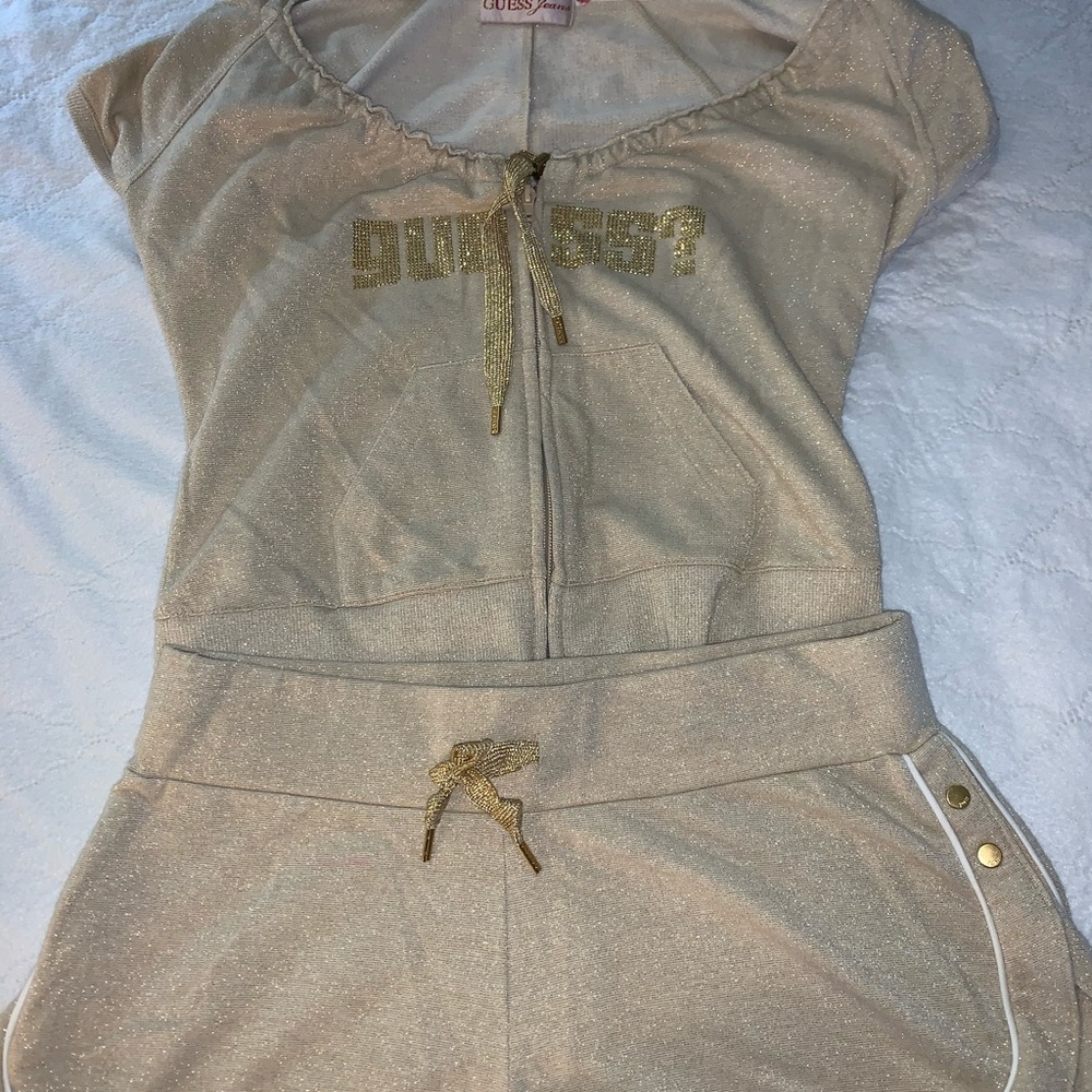 Guess zipper hoodie with shorts